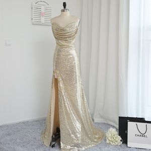 Sequin Gold Formal Dress